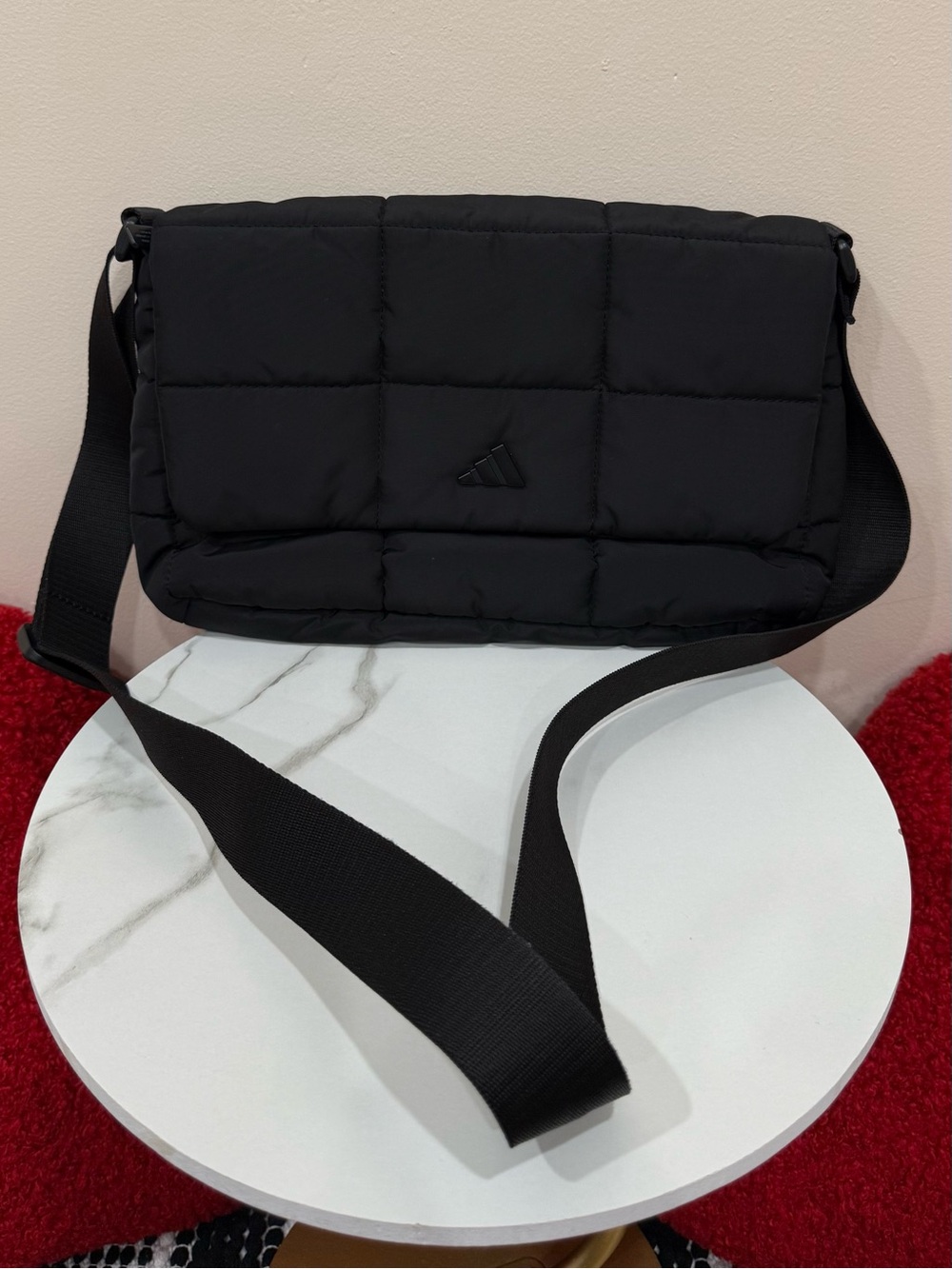 adidas Quilted Flap Crossbody Bag Black
